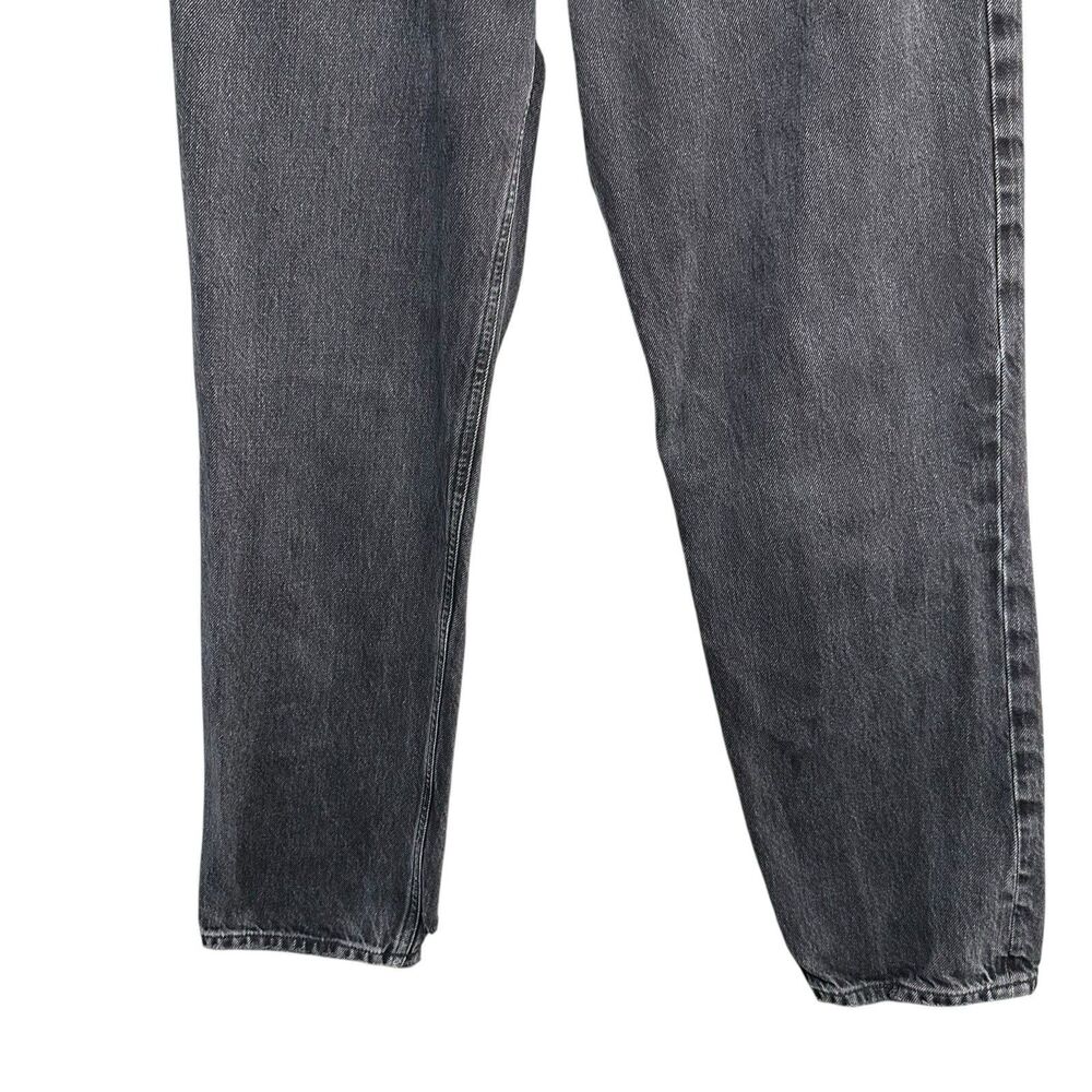 Agolde Jeans Women Size 27 Lana Cropped In Rhyme Black Denim Button Fly Distress - Picture 6 of 16